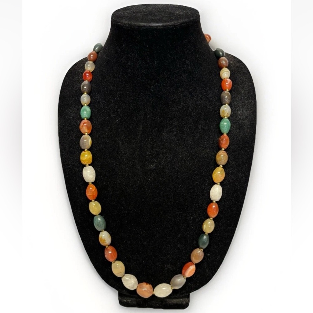 Vintage 30-Inch Gemstone Necklace #4911